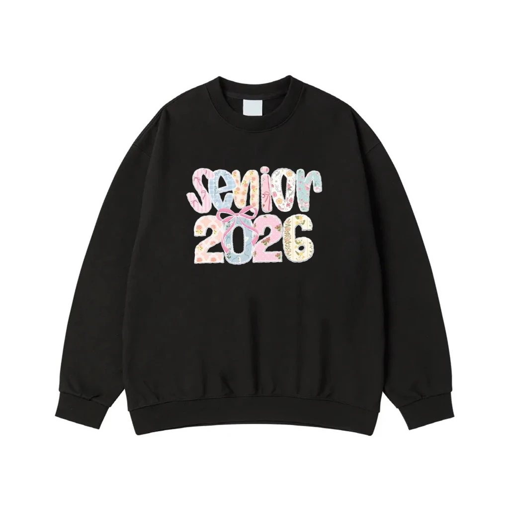 Senior 2026 Pastel Patchwork Floral Bow Shirt
