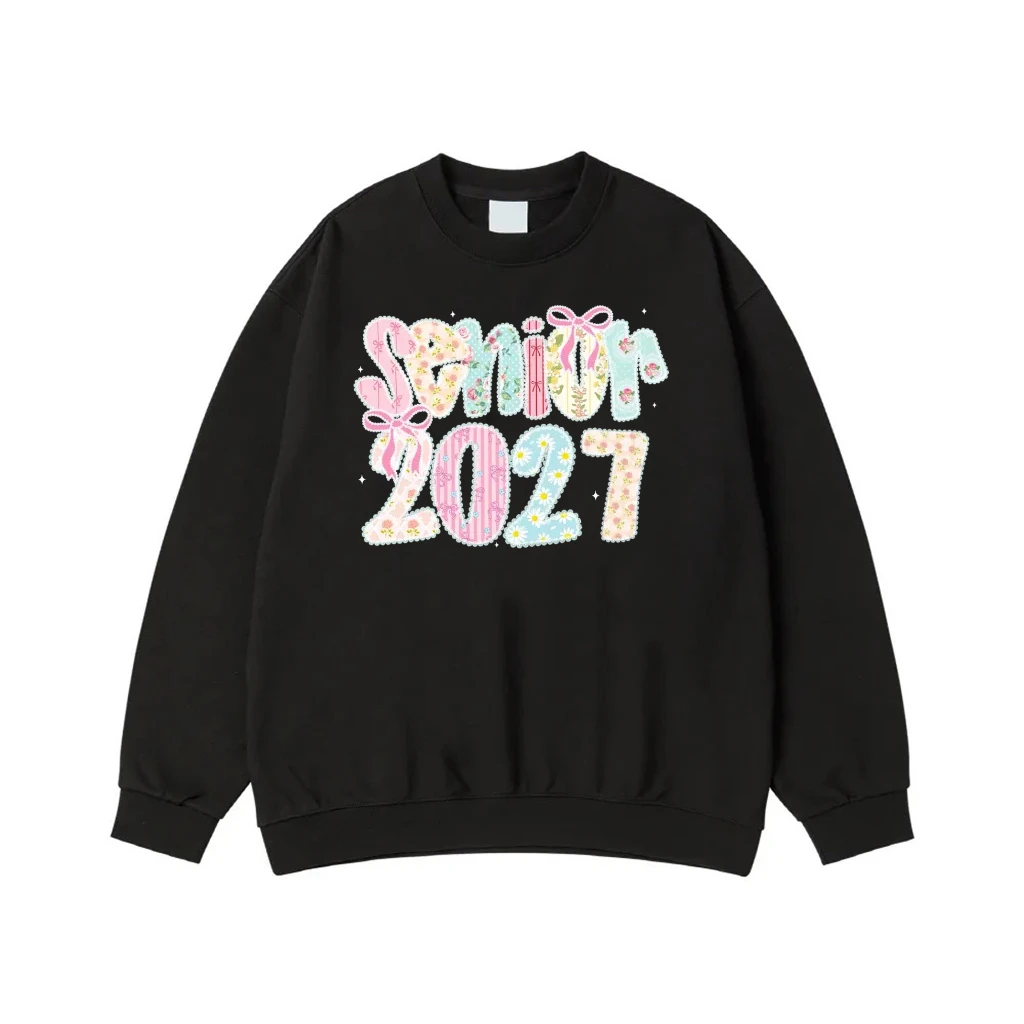 Senior 2027 Floral Patchwork Bows T-Shirt