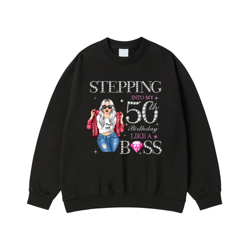 Stepping Into My 50th Birthday Like A Boss Glam Woman T-Shirt