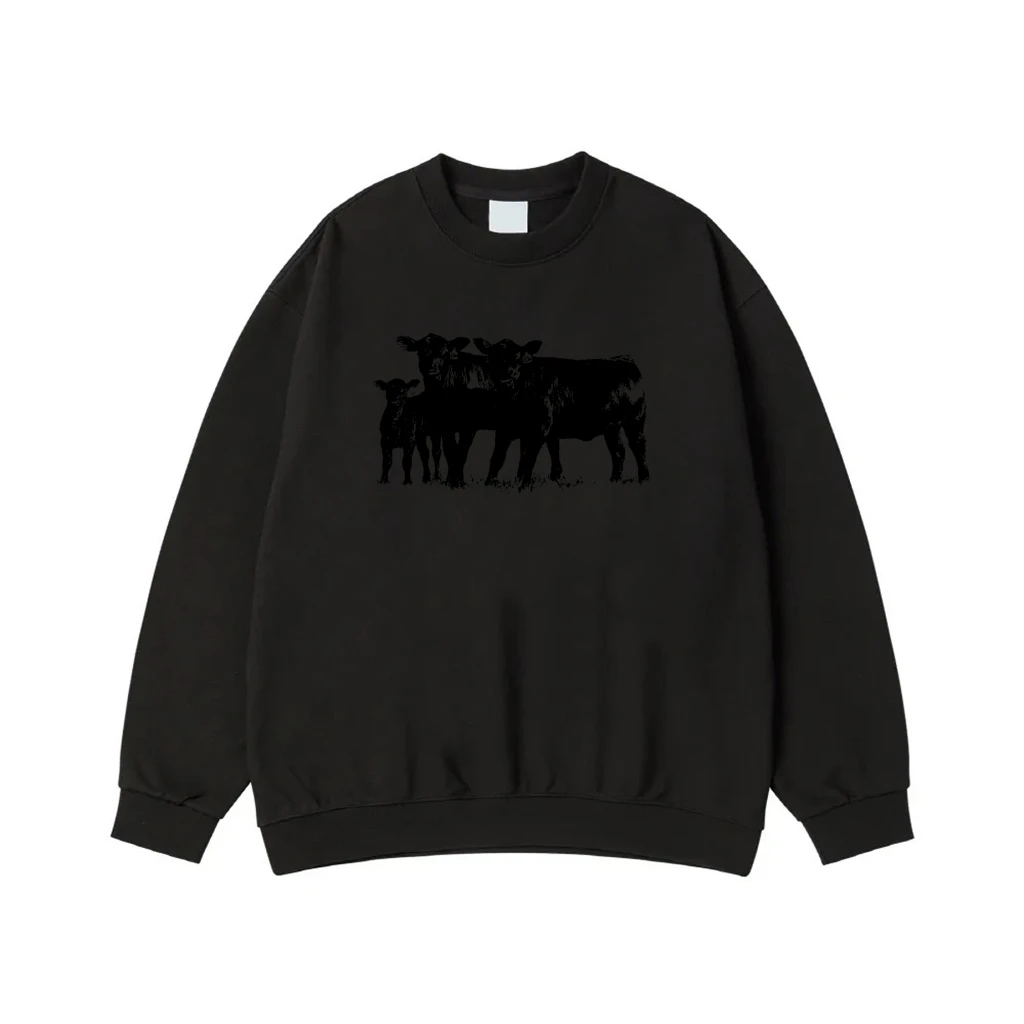 Three Cows And A Calf Silhouette Graphic