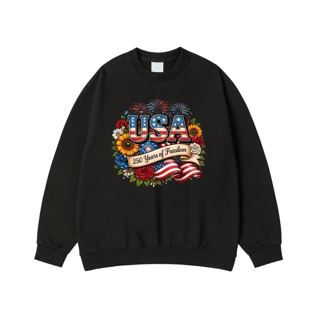 Usa 250 Years Of Freedom Patriotic Floral American Flag Design