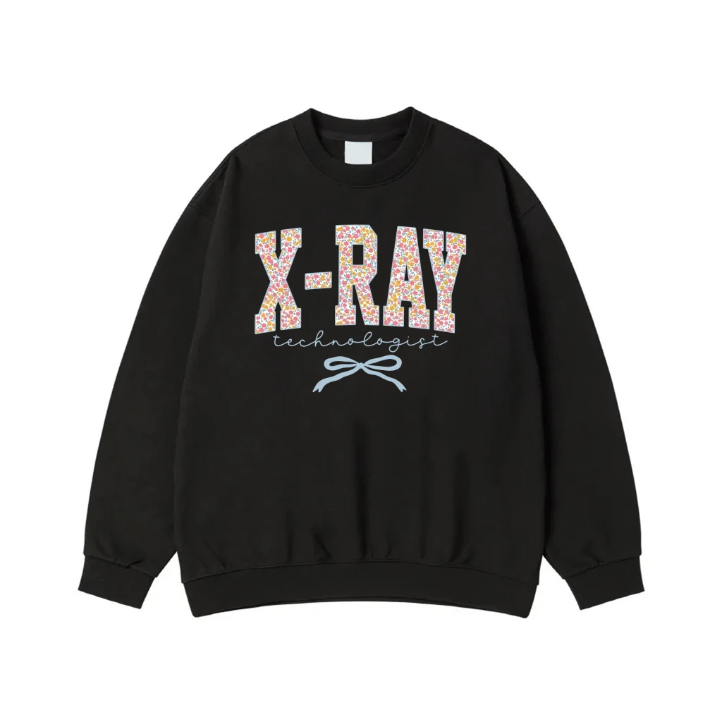 X-Ray Technologist Floral Collegiate Font T-Shirt