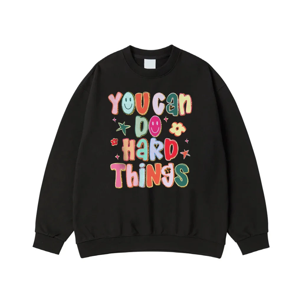 You Can Do Hard Things Motivational Colorful Retro T-Shirt