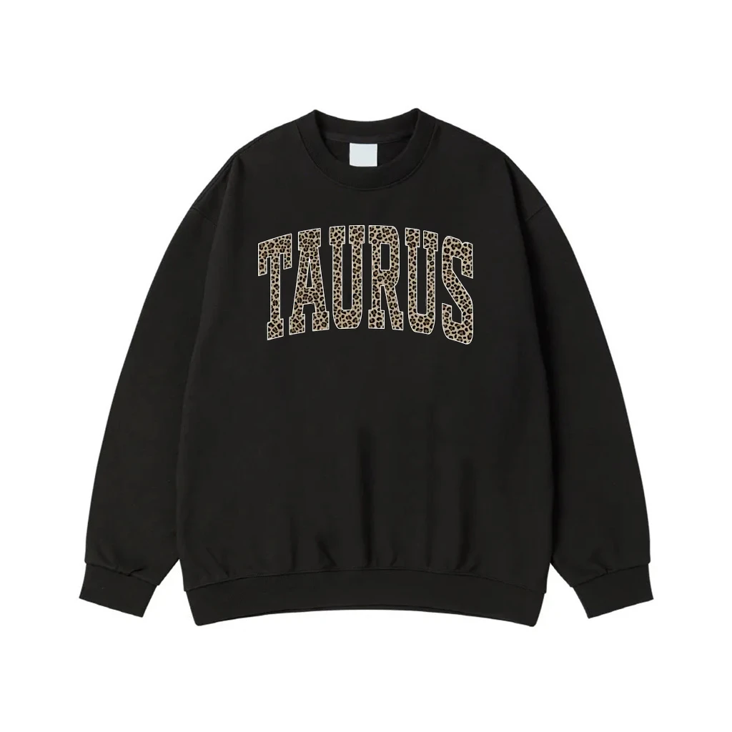 Zodiac Sign Leopard Print Varsity Letter T-Shirt