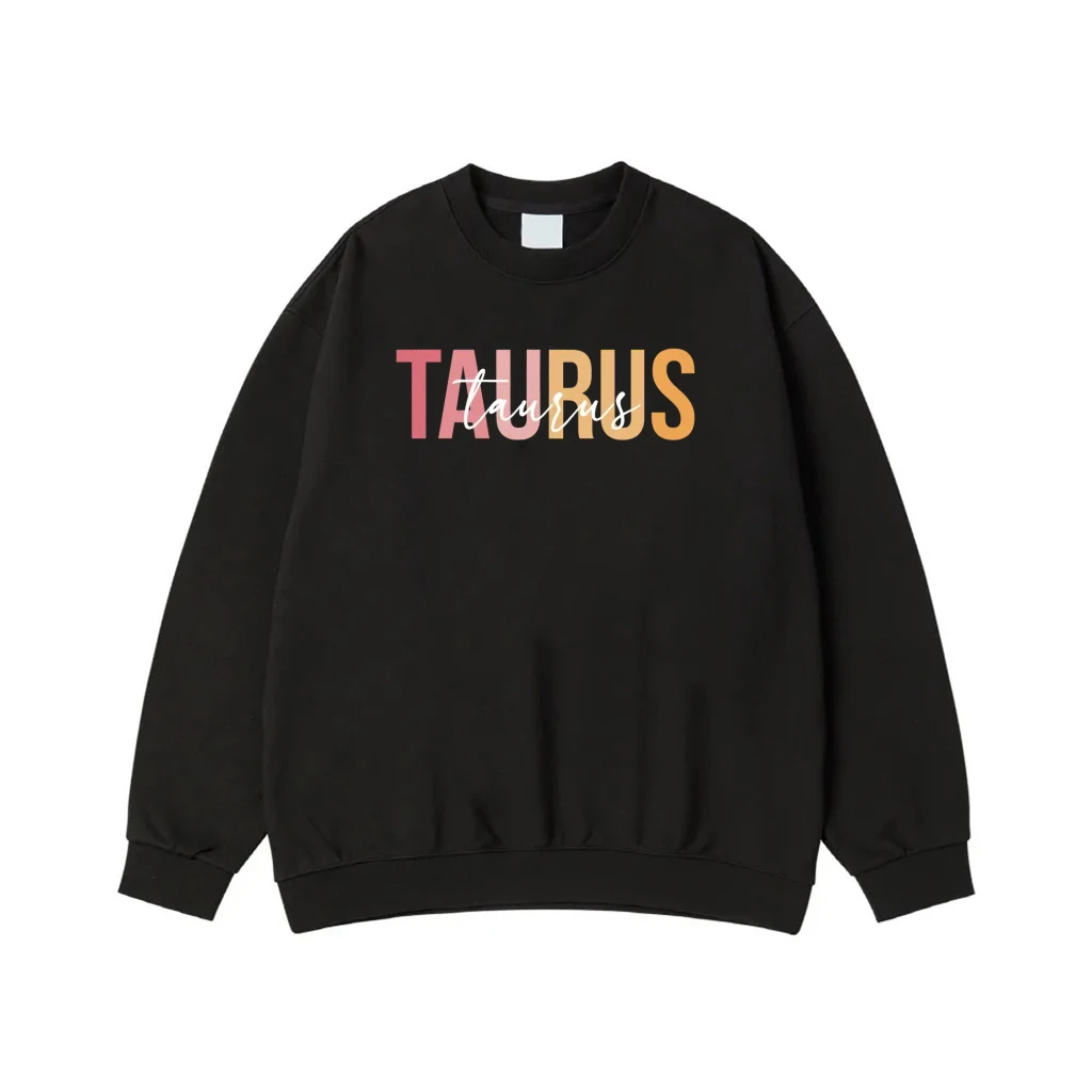 Zodiac Sign Retro Gradient Layered Text T-Shirt