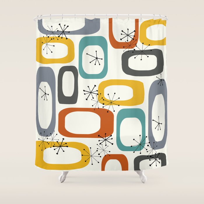 Mid Century Modern Shapes 02 #Homestorie #Buyart Shower Curtain