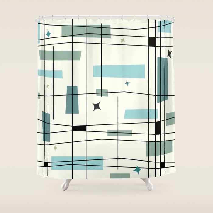 Mid Century Art Bauhaus Style Shower Curtain