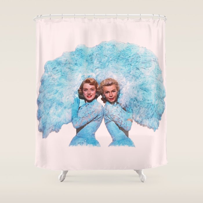 Sisters - White Christmas - Watercolor Shower Curtain