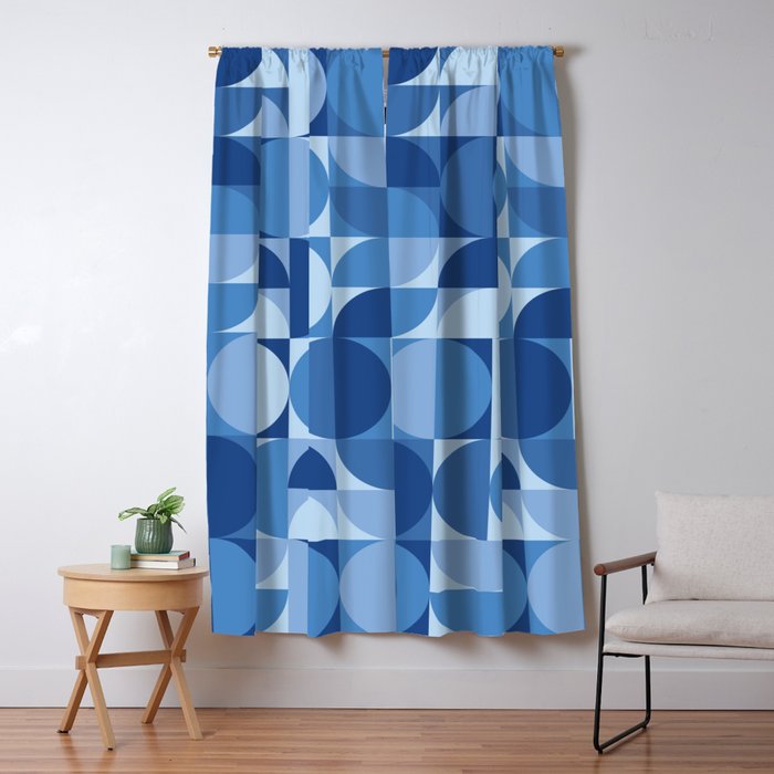 All Cut Up - Blue Pop Palette Window Curtain