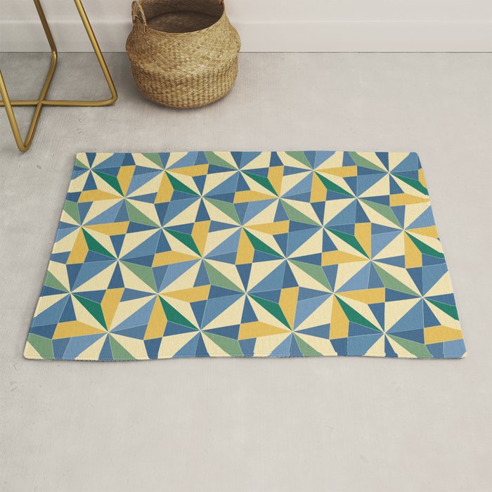 Kaleidoscope Tile Pattern Xv Bold Colorful Summer Rug