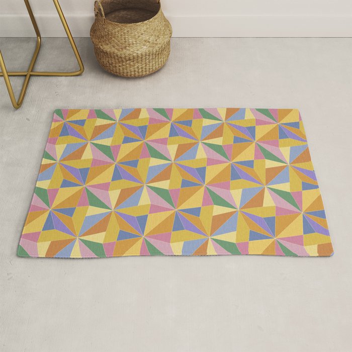Kaleidoscope Tile Pattern Ix Bright Colorful Summer Rug
