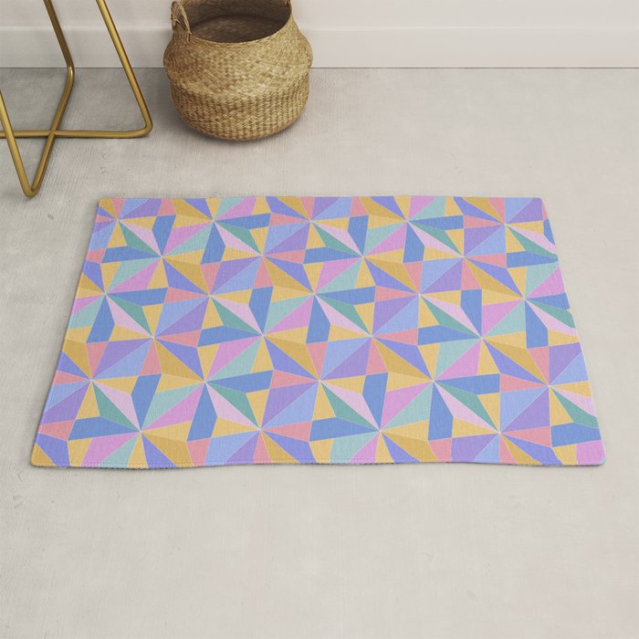 Kaleidoscope Tile Pattern V Bright Pastel Rug