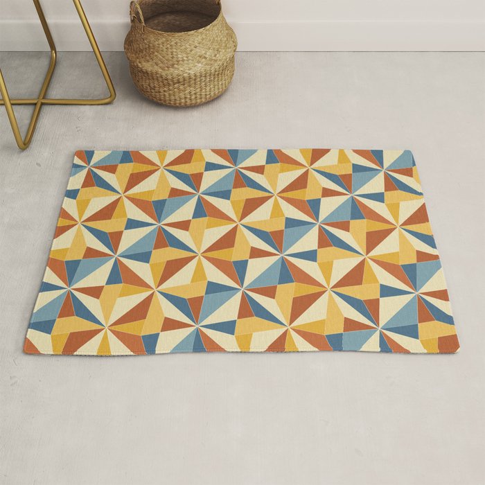 Kaleidoscope Tile Pattern Iv Bright Vibrant Summer Rug