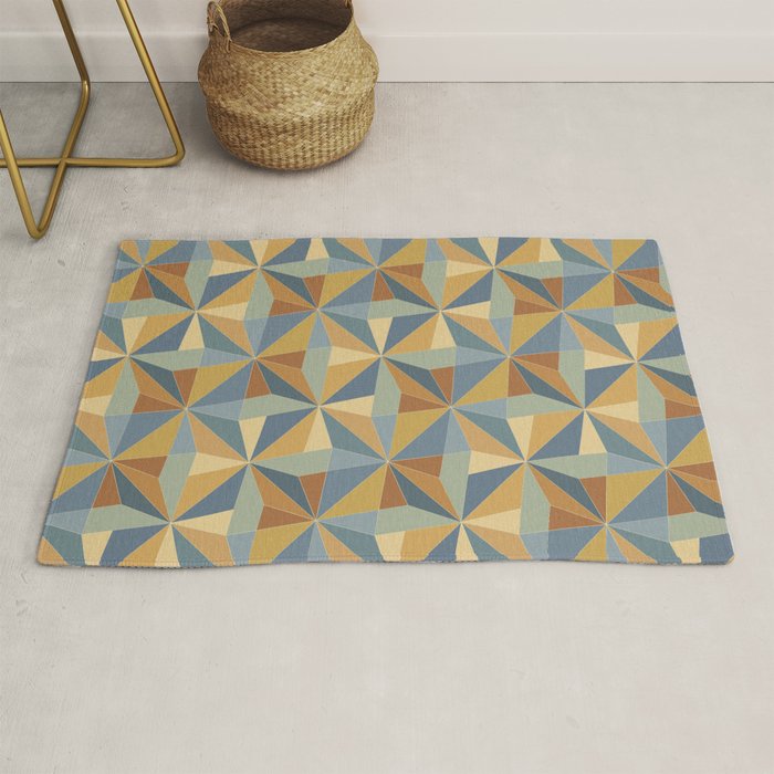 Kaleidoscope Tile Pattern Iii Warm Earthy Summer Rug