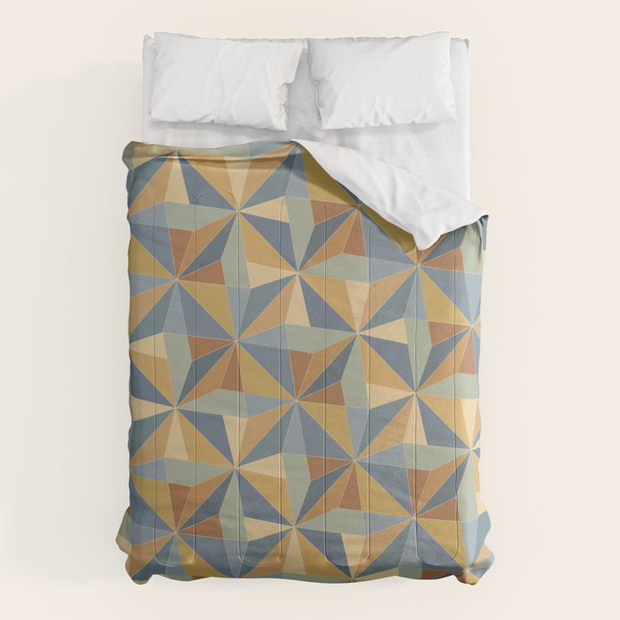 Kaleidoscope Tile Pattern Iii Warm Earthy Summer Comforter