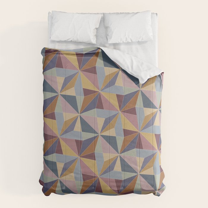 Kaleidoscope Tile Pattern Ii Cool Tone Pastel Comforter