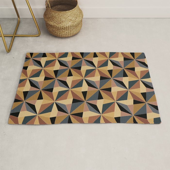 Kaleidoscope Tile Pattern I Bold Neutral Earthy Rug