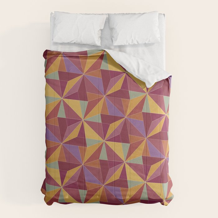 Kaleidoscope Tile Pattern X Vibrant Tropical Comforter