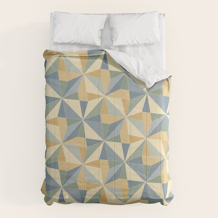 Kaleidoscope Tile Pattern Xiv Neutral Earthy Pastel Comforter