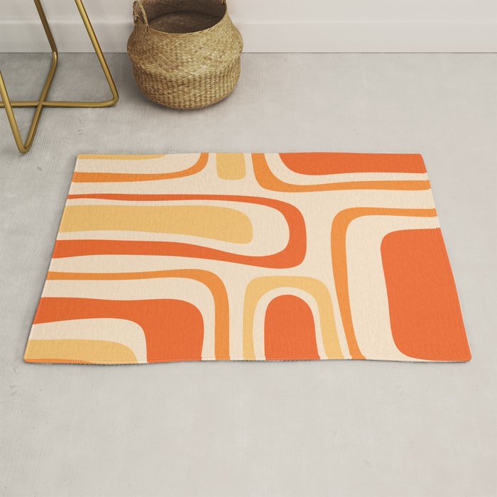 Palm Springs Midcentury Modern Abstract In Light Orange Tangerine Tones  Rug