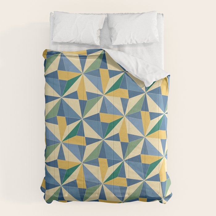 Kaleidoscope Tile Pattern Xv Bold Colorful Summer Comforter