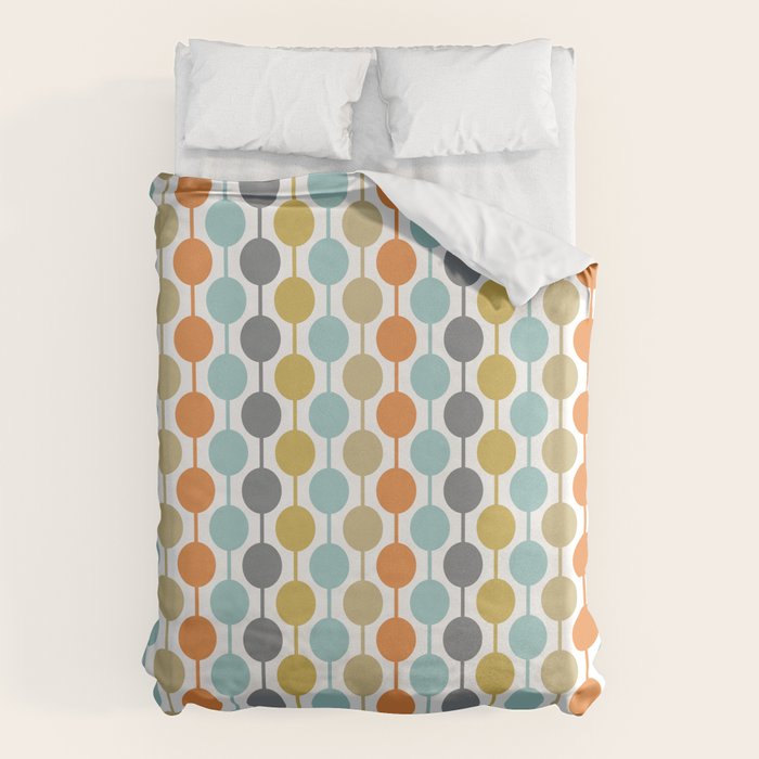 Retro Circles Mid Century Modern Background Duvet Cover