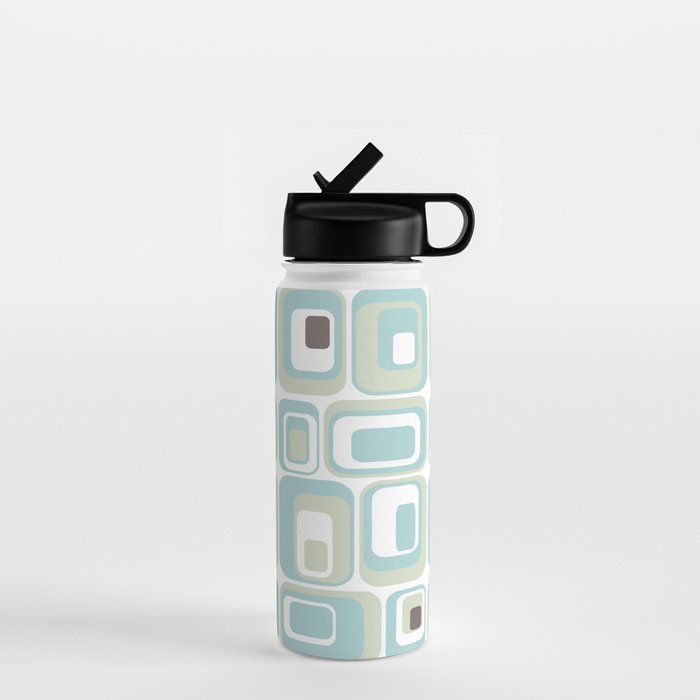 Retro Rectangles Mid Century Modern Geometric Vintage Style Water Bottle
