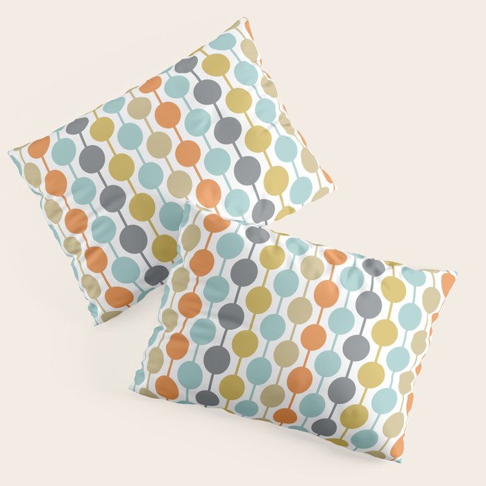 Retro Circles Mid Century Modern Background Pillow Sham