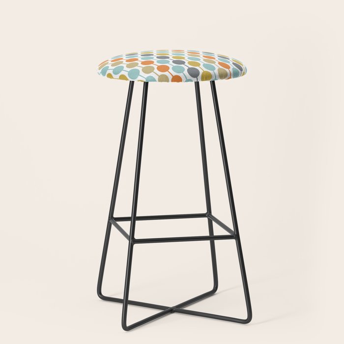 Retro Circles Mid Century Modern Background Stool