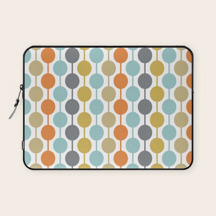 Retro Circles Mid Century Modern Background Laptop Sleeve