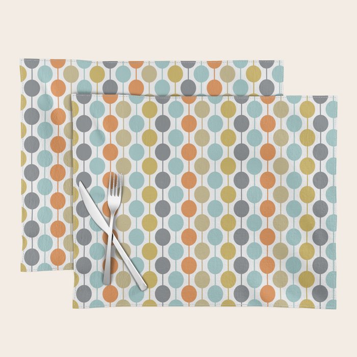 Retro Circles Mid Century Modern Background Placemat