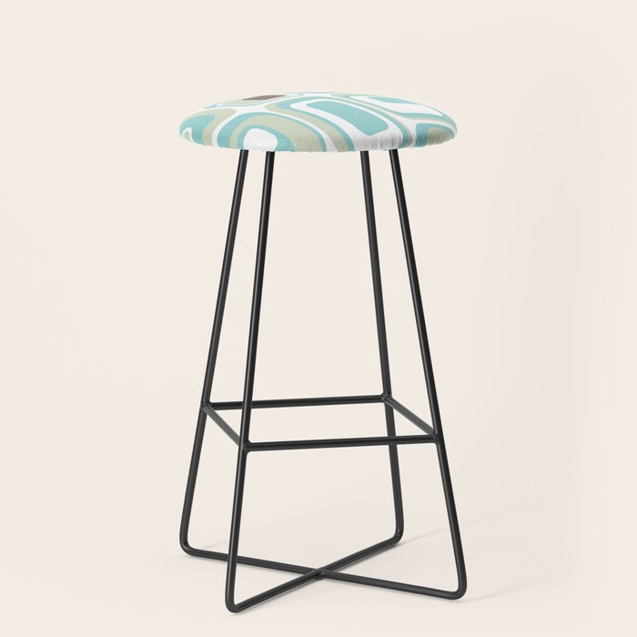 Retro Rectangles Mid Century Modern Geometric Vintage Style Stool