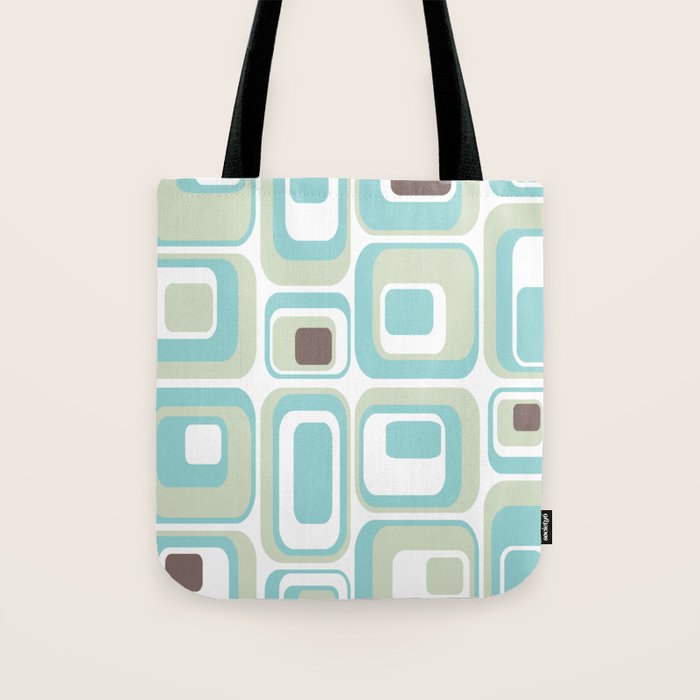 Retro Rectangles Mid Century Modern Geometric Vintage Style Tote Bag