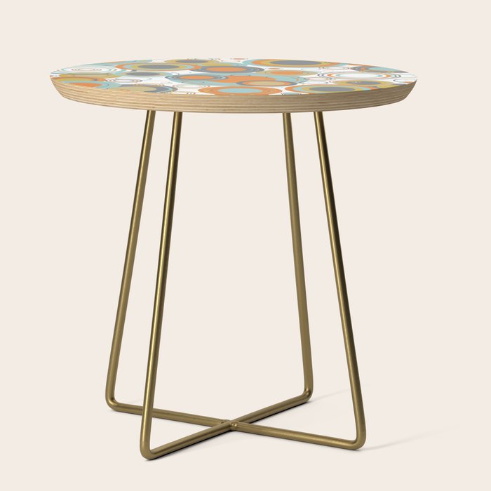 Retro Mid Century Modern Circles Geometric Bubbles Pattern Side Table