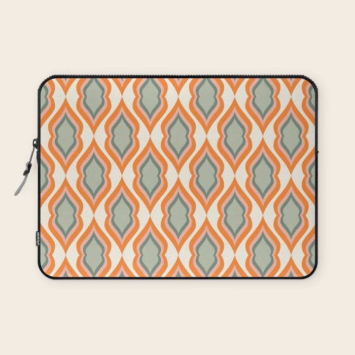 Mid Century Mod Retro Modern Shapes Orange Pink Green Laptop Sleeve