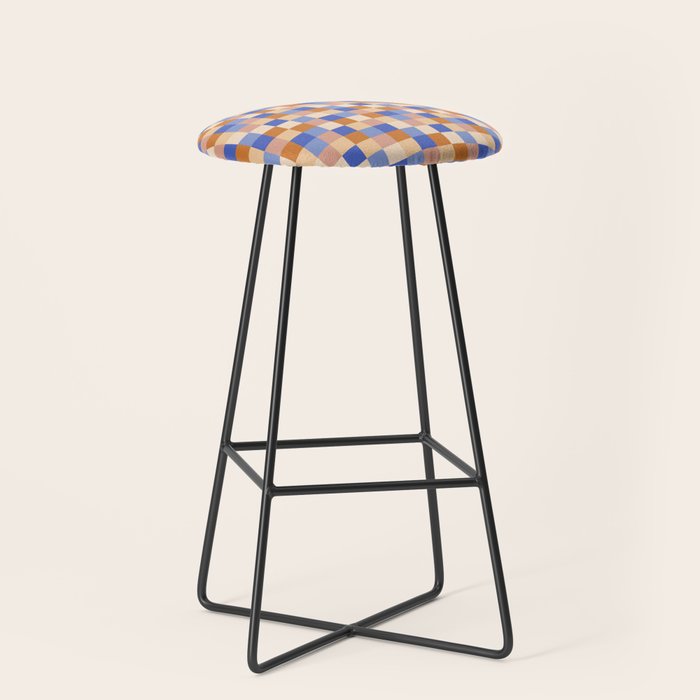 Bold Retro Checks Pattern - Small Xxix Stool