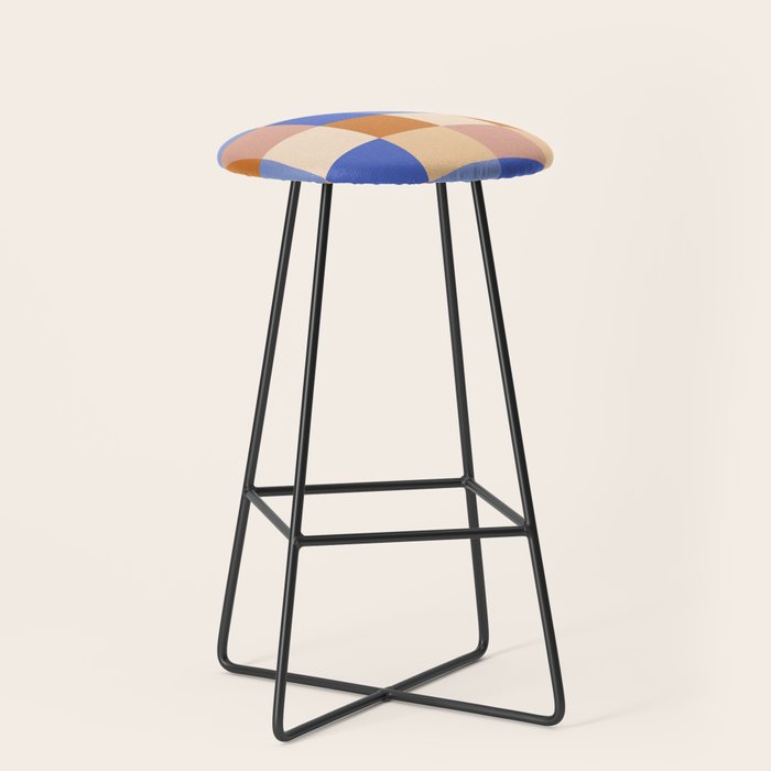 Bold Retro Checks Pattern - Large Xxix Stool