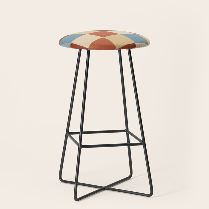 Bold Retro Checks Pattern - Large Xx Stool
