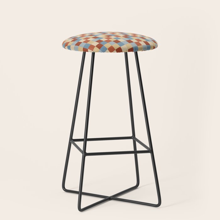 Bold Retro Checks Pattern - Small Xx Stool