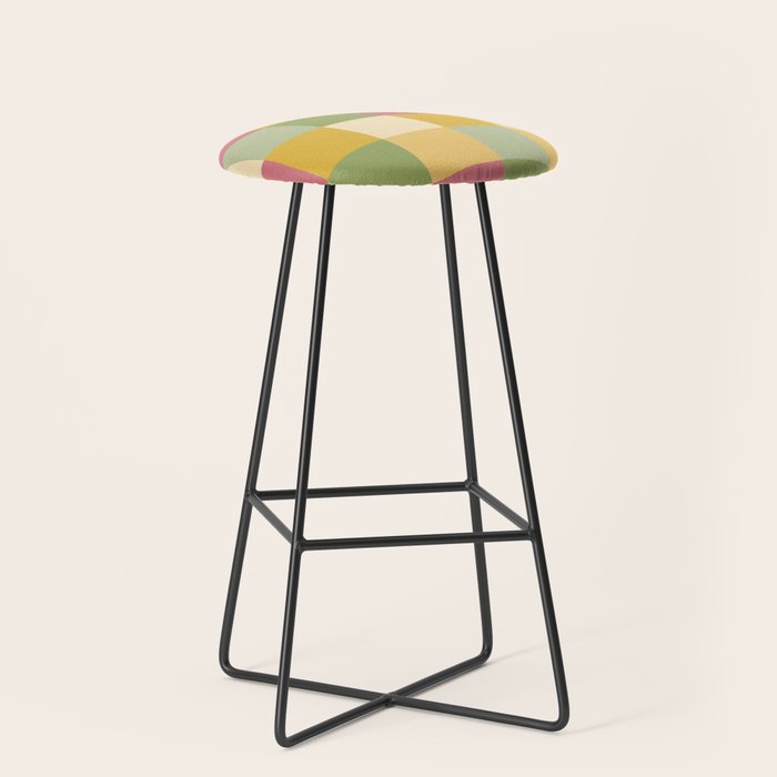 Bold Vintage Checks Pattern - Large Xix Stool