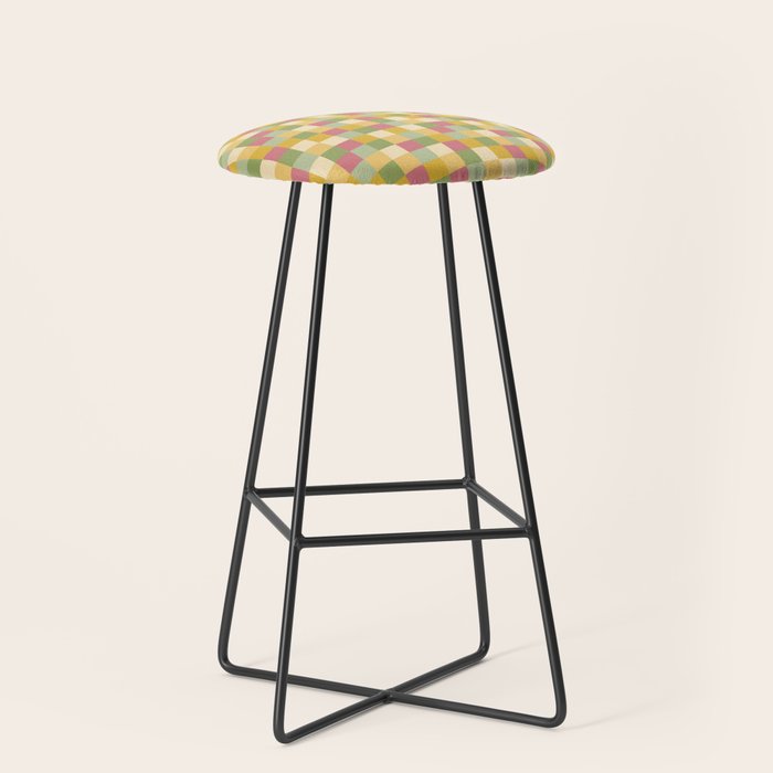 Bold Vintage Checks Pattern - Small Xix Stool
