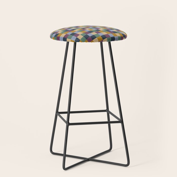 Bold Retro Checks Pattern - Small Xiv Stool