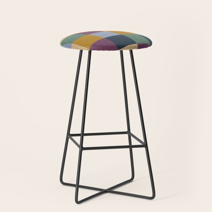 Bold Retro Checks Pattern - Large Xiv Stool