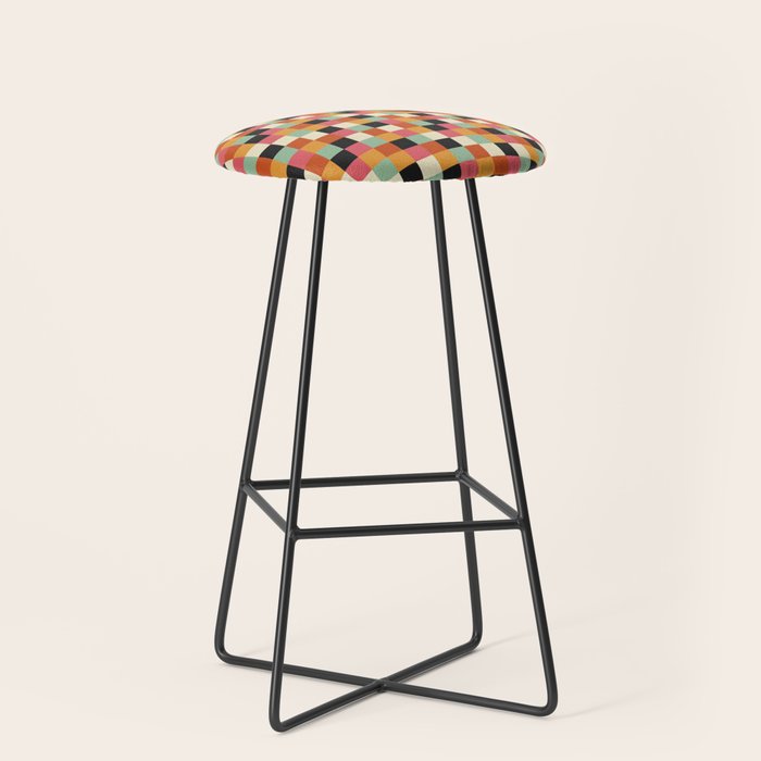 Bold Colorful Checks Pattern - Small Xviii Stool