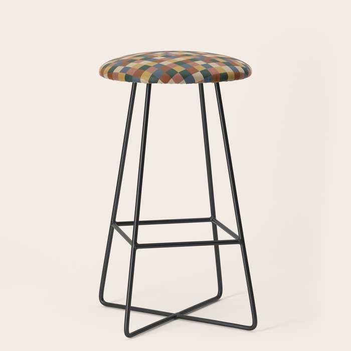 Bold Retro Checks Pattern - Small Xi Stool