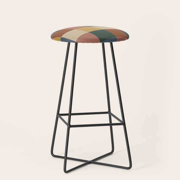 Bold Retro Checks Pattern - Large Xi Stool