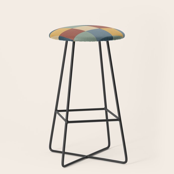 Bold Colorful Checks Pattern - Large Ix Stool