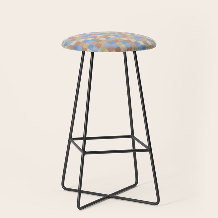 Bold Muted Checks Pattern - Small Vii Stool