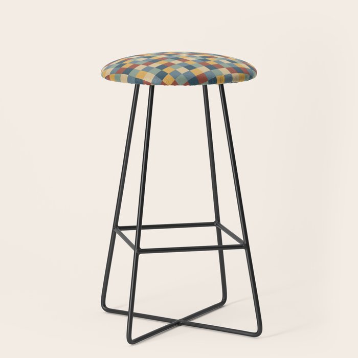 Bold Colorful Checks Pattern - Small Ix Stool