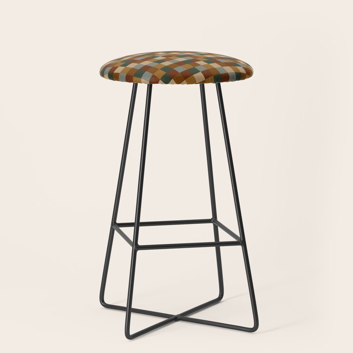 Bold Earthy Checks Pattern - Small Vi Stool